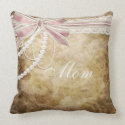 Pearls, Ribbon & Lace Vintage Floral Mom Pillow