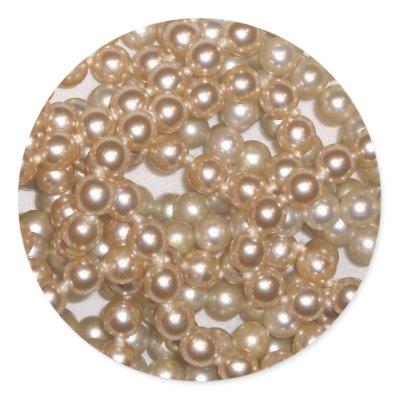 Pearls Round Sticker
