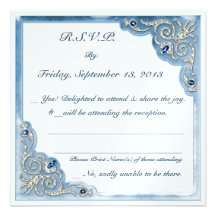 Pearly Blue (Wedding Reply Card)