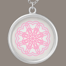 Pearly Pink Heart Mandala necklaces