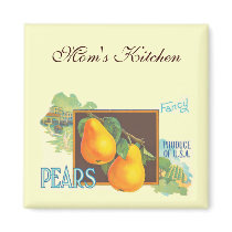 Pears Custom Vintage Scenic Crate Art magnets