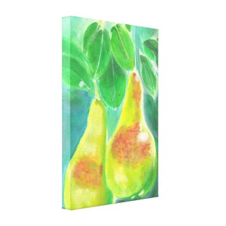 Pears Hanging from Tree Painting wrappedcanvas