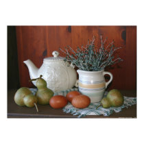 Pears, Pottery & Marans Eggs posters by Classic_Cat Pears, Pottery & Marans Eggs posters
