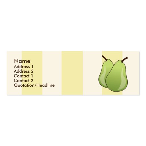 Pears - Skinny Business Card (front side)