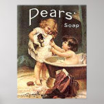 Pears Soap Kids Washing Dog Print