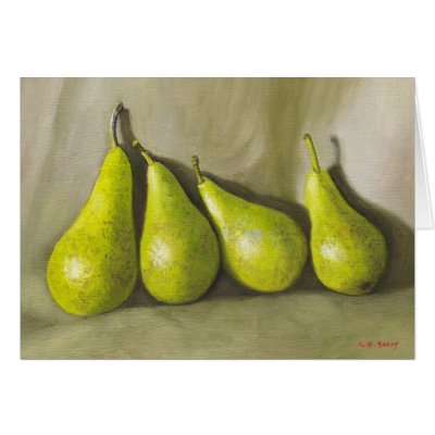 Pears. Still-life Greeting Card by artberry