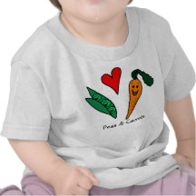Peas and Carrots Love Cute Green and Orange Tshirt