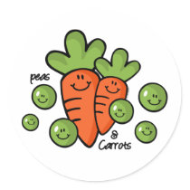 Peas And Carrots stickers by pinkinkart Peas And Carrots stickers