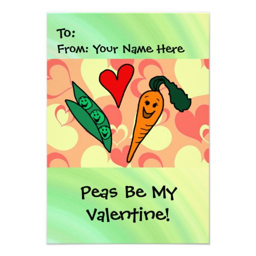 Peas Be My Valentine Custom Invite