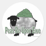 Peas Be Upon Ewe Round Sticker