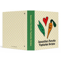 Peas + Carrots, Personalized Vegetable Recipe Book 3 Ring Binder