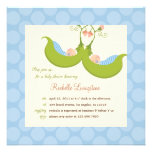 Peas in a Pod Boy Twins Baby Shower Invitation