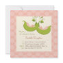 Peas in a Pod Girl Twins Baby Shower Invitation