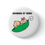 Peas in a Pod Grandma of Twins Pinback Buttons