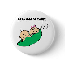 Peas in a Pod Grandma of Twins Pinback Buttons