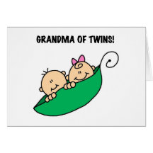 Peas in a Pod Grandma of Twins Greeting Cards