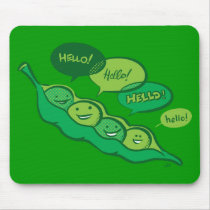 Peas in a Pod (Hello) Mousepad by Trulyfunky Peas in a Pod (Hello) Mousepad