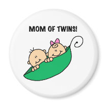 Peas in a Pod Mom of Twins Refrigerator Magnets