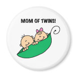 Peas in a Pod Mom of Twins Refrigerator Magnets