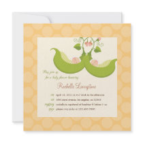 Peas in a Pod Twins Baby Shower Invitation