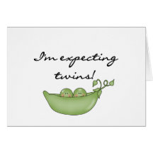 Peas in Pod Expecting Twins Cards