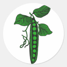 Peas in Pod Round Stickers