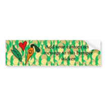 Peas Love Carrots, Cute Green and Orange Design Bumper Sticker