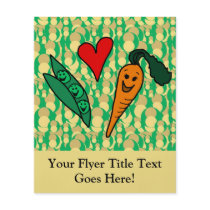 Peas Love Carrots, Cute Green and Orange Design Full Color Flyer