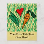 Peas Love Carrots, Cute Green and Orange Design Full Color Flyer