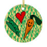 Peas Love Carrots, Cute Green and Orange Design Ornaments