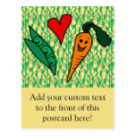 Peas Love Carrots, Cute Green and Orange Design Post Cards