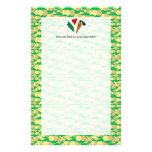 Peas Love Carrots, Cute Green and Orange Design stationery