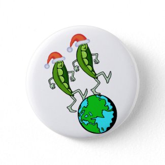 Peas on Earth Holiday Button