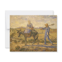 Peasant Couple Going to Work by Vincent van Gogh Personalized Announcement