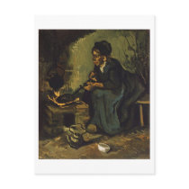 Peasant Woman by Fireplace, Vincent van Gogh Post Cards