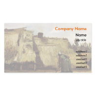 Peasant Woman Digging in Front of Her Cottage  Vin Business Card Templates