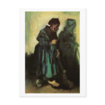 Peasant Woman Sweeping Floor, Vincent van Gogh postcards by masterpiecesofart Peasant Woman Sweeping Floor, Vincent van Gogh postcards