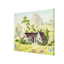 Peasants in the Paddy Fields Canvas Print