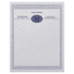 "Pebble Blue Monogrammed" Letterhead