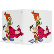 Pebbles and Bam Bam  and Dino Playtime 3 Ring Binder