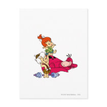 Pebbles and Bam Bam  and Dino Playtime Post Card