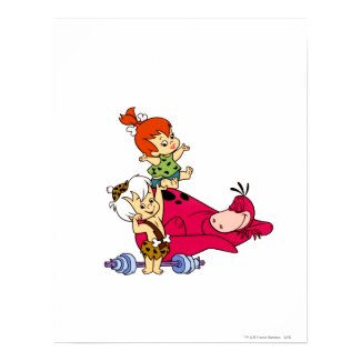 Pebbles and Bam Bam and Dino Playtime print