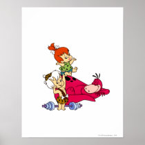 Pebbles and Bam Bam  and Dino Playtime Poster