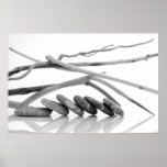 Pebbles and driftwood poster