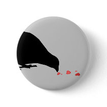 pecking order. blackbird & red hearts. buttons by asyrum pecking order. blackbird & red hearts. buttons