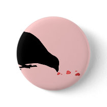 pecking order. blackbird & red hearts. buttons