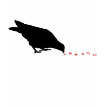 pecking order. blackbird & red hearts. t-shirts