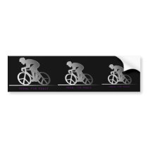 PEDAL FOR PEACE - gray Bumper Sticker