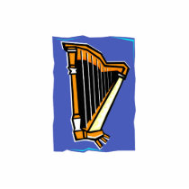 Pedal Harp Abstract Blue Background Cut Outs
