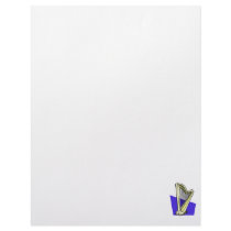 Pedal Harp Blue Box Behind It Graphic Image Personalized Letterhead